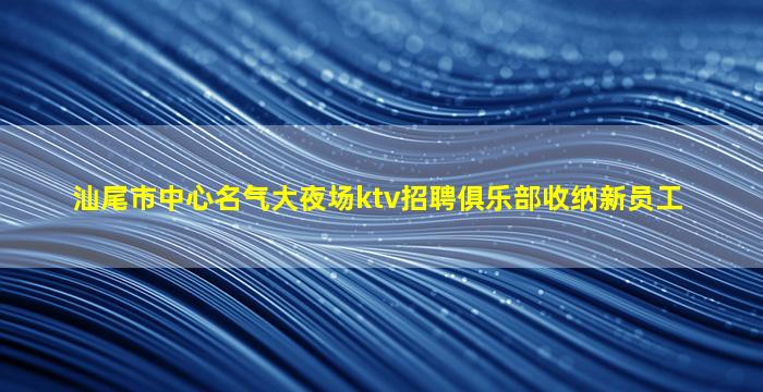 汕尾市中心名气大夜场ktv招聘俱乐部收纳新员工